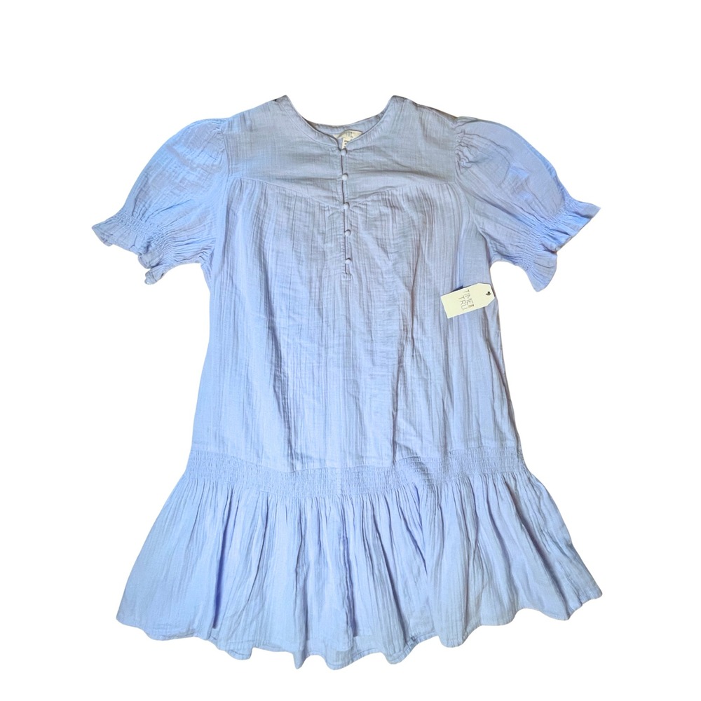 NWT Time and Tru Pastel Blue Cotton Gauze Mini Dress XXXL 22 Nautical Resortwear